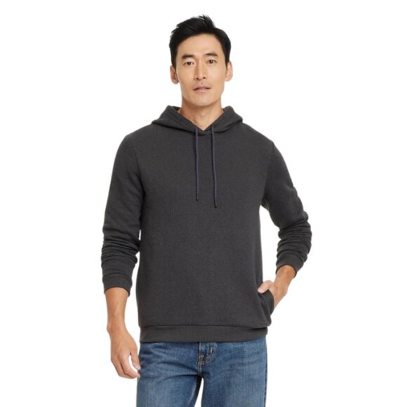 Goodfellow & Co. Men's Textured Fleece Hooded Sweatshirt - MEDIUM Charcoal NEW - Picture 2 of 4